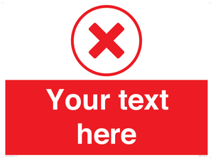 Custom red background, red cross in circle sign